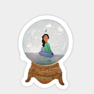 Snowglobe Watercolour Illustration Sticker